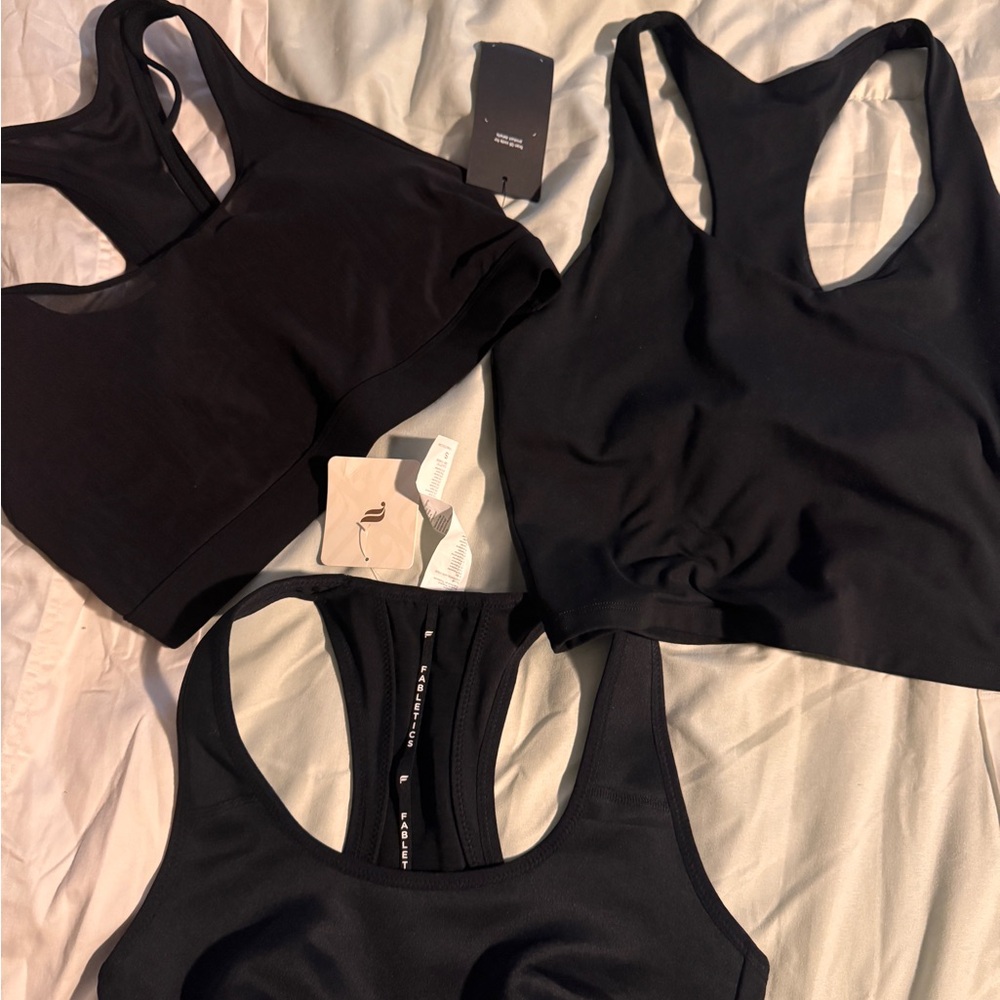 Fabletics Black Racerback Sports Bras